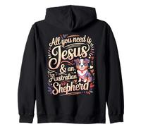 all You Need Is Jesus & An Australian Shepherd Felpa con Cappuccio