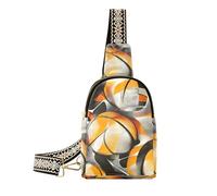 Alla moda Abstarct Ball Pattern Orange borsa a tracolla impermeabile corpo fanny pack per escursioni
