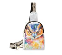 alla moda acquerello colorato gufo spalla fanny pack moda piccolo fanny pack per il viaggio, acquerello colorato gufo, 1 dimensione, Acquerello Gufo Colorato, 1 size