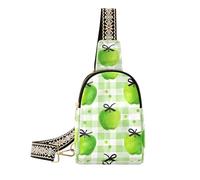 Alla moda Acquerello Verde Mele Plaid borse fanny pack carino borsa a tracolla per le donne per il viaggio, plaid mele verdi acquerello