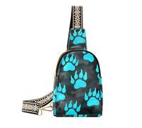 alla moda Animal Footprint Bear Fluorescenza Blu Nero in pelle crossbody borse antifurto crossover borse per le donne per il pacchetto di giorno