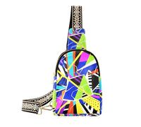 alla moda astratta arte geometrica borse colorate fanny pack impermeabile borsa a tracolla per le donne per l'escursionismo