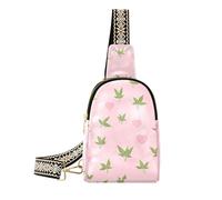 Alla moda Bella Verde Weed e Pesca Cuore Forma corpo fanny pack carino fanny pack per le donne per l'escursionismo
