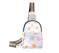 Alla moda Bianco Pastello Daisy Blooms borsa a tracolla da uomo borsa robusta per le donne crossbody per il giorno pack