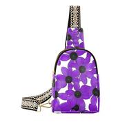 alla moda Black-eyed Susan Simple Line Art Valentinesnes Viola crossbody borse borsa in pelle per gli uomini per l'escursionismo