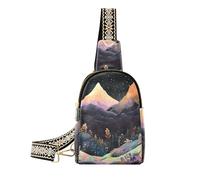 alla moda Black Mountain Illustration Art borsa a tracolla antifurto zaino per le donne per il pacchetto di giorno, nero montagna illustrazione arte, 1 formato, Montagna Nera Illustrazione Arte, 1