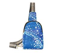 alla moda blu bandiera americana stelle patriottico 4 luglio donna fanny pack in pelle fanny pack borse a tracolla per escursionismo, blu bandiera americana stelle patriottico 4 luglio, 1 taglia