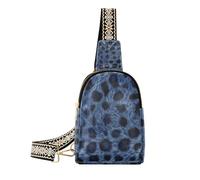 Alla moda blu leopardo stampa corpo fionda antifurto fanny pack borse a tracolla per escursioni, Stampa leopardata blu, 1 size