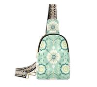 Alla moda Bohemian Flowers Mandala Pattern borsa a tracolla uomo leggero marrone in pelle fanny pack per il viaggio