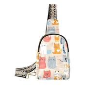 Alla moda Boho Style Cats Colorful Safari crossbody fanny pack moda nero crossbody fanny pack per il viaggio, stile boho gatti colorato safari