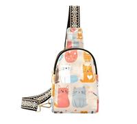 Alla moda Boho Style Cats Colorful Safari in pelle fanny pack carino borse a tracolla per le donne per il pacchetto di giorno, Stile Boho Gatti Safari Colorato, 1 size