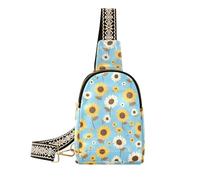 Alla moda Brown Sunflower Blue Travel fanny bag multiuso crossbody pack per il pacchetto di giorno, Marrone Blu Girasole