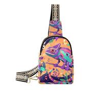 alla moda camaleonte viola grande marsupio impermeabile antifurto borsa a tracolla per il viaggio