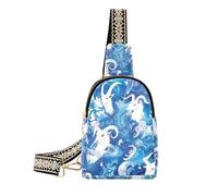 Alla moda Capre Blu Onde spalla fanny pack carino antifurto borsa a tracolla per il viaggio