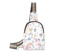 Alla moda Carino Unicorni Arcobaleni Nuvole Donut fanny pack borsa robusta zaino borsa per le donne per il giorno pack, carino unicorni arcobaleni nuvole ciambella