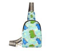 Alla moda Cartoon Animal Dinosaur Colorful borsa a tracolla in pelle leggera grandi pacchetti di fanny per il pacchetto di giorno, dinosauro animale cartone animato colorato, 1 size