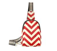 Alla moda Cartoon Childish Zigzag Pattern Red Design borse del corpo per la borsa di cuoio per le donne crossbody per il pacchetto di giorno