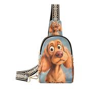 Alla moda Cartoon Funny Cocker Brown Spaniel Dog borse per gli uomini borse di moda per le donne crossbody per l'escursionismo, cartone animato divertente Cocker marrone Spaniel cane, 1 size