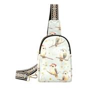 Alla moda Cartoon Lovely Birds Green crossbody fanny bag leggero fanny pack per le donne per il pacchetto di giorno, cartone animato, bello, uccelli, verde