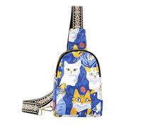 Alla moda Chic American Shorthaircats Royal Blue crossbody fanny pack carino fanny pack per le donne per il viaggio, Chic American Shorthaircats Royal Blue