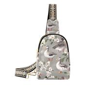 Alla moda Chic Cayuga Duck Grey cuoio crossbody borse leggero crossbody fanny pack per il viaggio, chic Cayuga Anatra Grigio