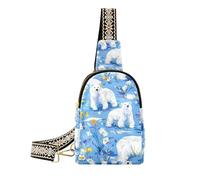Alla moda Chic Polar Bear Blue Sky crossbody fanny borse impermeabili per le donne per il pacchetto di giorno, chic Orso polare Cielo blu
