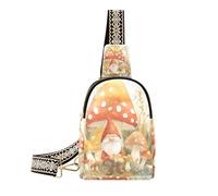 Alla moda Chubby Fox Little Girl borsa a tracolla moda nero fanny pack per il viaggio, Funghi gnomo