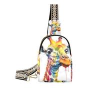 Alla moda Chubby Fox Little Girl borsa a tracolla moda nero fanny pack per il viaggio, Giraffa Rosso Arancione Colorato
