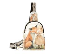 Alla moda Chubby Fox Little Girl borsa a tracolla moda nero fanny pack per il viaggio, Paffuto Volpe Bambina