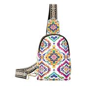 Alla moda Colorful Boho Pattern bag fanny pack robusto cuoio fanny pack crossbody per il giorno pack, Motivo boho colorato