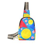 Alla moda Colorful Forme Geometriche Fiori Rosa Sling Bag Uomini Moda Borse da viaggio per le donne per il pacchetto di giorno