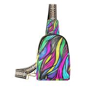 Alla moda Colorful Neon Irregolare Astratto Texture fanny pack crossbody leggero borsa per gli uomini per l'escursionismo, Texture astratta irregolare al neon colorato, 1 size