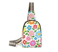 Alla moda Colorful Vivace Fresh Summer Flowers borsa a tracolla antifurto borse da viaggio per le donne per l'escursionismo, Fiori estivi freschi e vivaci colorati