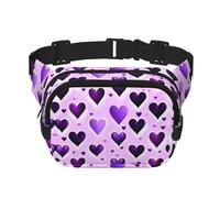 alla moda con stampa Purple Hearts e tracolla regolabile, ideale per viaggi, escursioni e sport all'aria aperta.