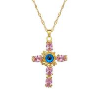 alla Moda Croce Occhio del Diavolo Luce Lusso Girly Splendida Collana Versatile Clavicola Catena