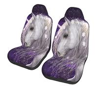 alla Moda Cuscinetti per Sedile Auto Uni-Corn Purple Snow Flakes Set Completo di Coprisedili Poliestere Set di Copri Sedili per SUV, Camion, Veicoli Vari, 52X138Cm