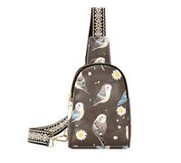Alla moda Cute Bird Brown Blue borsa a tracolla moda corpo borse per le donne per il pacchetto di giorno, carino uccello Marrone blu