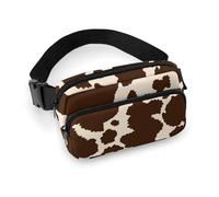 alla moda da uomo, portatile, modello grande con tracolla regolabile per corsa, escursionismo, allenamento, viaggi, compatibile con la stampa a pelle di mucca da latte