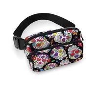 alla moda da uomo, portatile, modello grande con tracolla regolabile per corsa, escursionismo, allenamento, viaggio, compatibile con il giorno dei morti Sugar Skulls