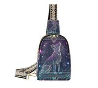 Alla moda Dog Tarot Black Colorful crossbody bag leggero in pelle fanny pack crossbody per il giorno pack, Tarocchi cane nero colorato