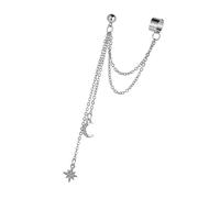 Alla moda Doppia Clip On Orecchini Luna Stella Ciondolo Gioielli In Lega Per Le Donne Ragazze Geometrico Orecchio Accessori Moderno Geometrico Orecchio Accessori, Misura unica, come descritto, come