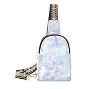 alla moda Dreamy Oceanic e Floral Pattern Pastel Color bag fanny pack robusto crossbody fanny pack petto per escursioni, sognante oceanico e motivo floreale colore pastello, 1 taglia, Dreamy Oceanic e