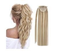 Alla moda Estensioni dei capelli umani reali al 100% coda di cavallo Capelli umani coda di cavallo 14-22 "Evidenzia estensioni coda di cavallo 80 g/set for le donne uso quotidiano(22INCHES)