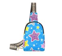 Alla moda falso Glitter Cartoon Star Colorful donne fanny pack antifurto borsa a tracolla per gli uomini per il viaggio, Falso Glitter cartone animato stella colorato