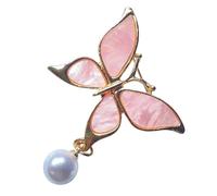Alla moda farfalla perle pin gioielli disegni gocce d'acqua robusta costruzione in lega versatile per le donne perle gioielli farfalla, One Size, come descritto