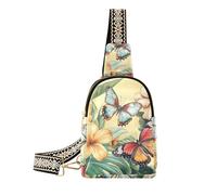 Alla moda Farfalle Fiori Personalizzato marsupio donna multiuso borse a tracolla per le donne per escursioni, farfalle fiori Personalizzato, 1 taglia, Farfalle Fiori Personalizzati, 1 size