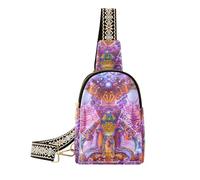 Alla moda Ferro di Cavallo Granchio Luminoso Ametista Azzurro in pelle fanny pack impermeabile viaggio borsa a tracolla per il viaggio