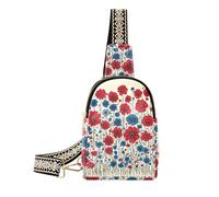 Alla moda Fiore Colorato 4 luglio Giorno dell'Indipendenza piccolo marsupio borse crossover leggere per le donne per i viaggi, fiore colorato 4 luglio Giorno dell'Indipendenza, 1 taglia, Giorno
