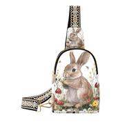 Alla moda Funny Dwarf Rabbit White crossbody insacca leggera piccola borsa a tracolla per il pacchetto di giorno, divertente coniglio nano bianco, 1 size
