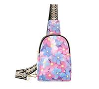 Alla moda Giorno dei genitori Bella Rosa Viola Fiori piccolo fanny pack leggero crossbody fanny pack per il giorno pack, Giorno dei genitori Bellissimi fiori viola rosa